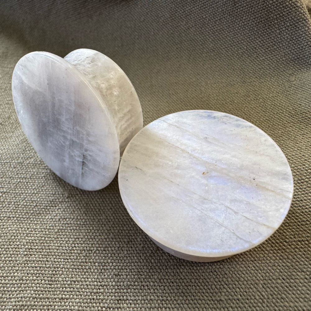 Oracle Body Jewelry Mayan flared Moonstone double flared plugs 25mm (1”)